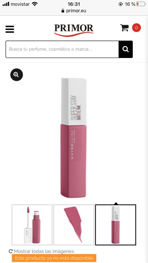 Producto Maybelline superstay matte Ink número 125 