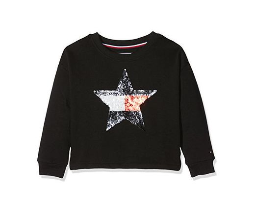 Tommy Hilfiger H Sequins Star Cn HWK L/s Sudadera, Negro