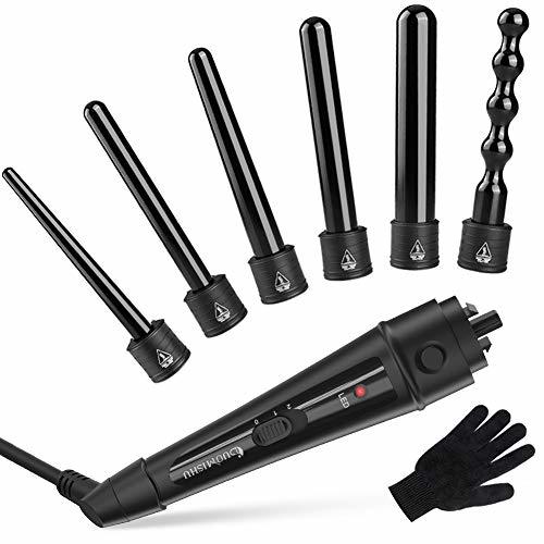 Social Rizador de Pelo Profesional 6 en 1 set con Conos Temperatura Ajustable