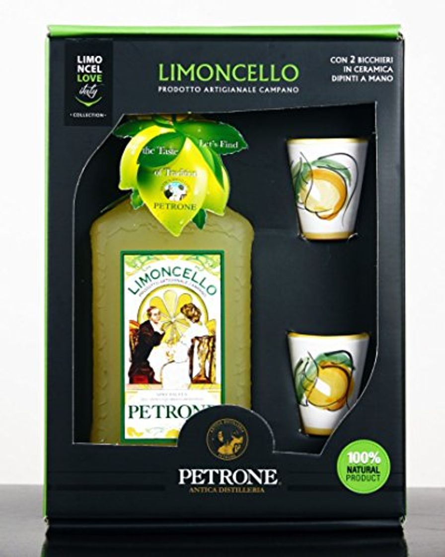 Productos Limoncello 100% natural con vasos de cerámica de Vietri sul Mare