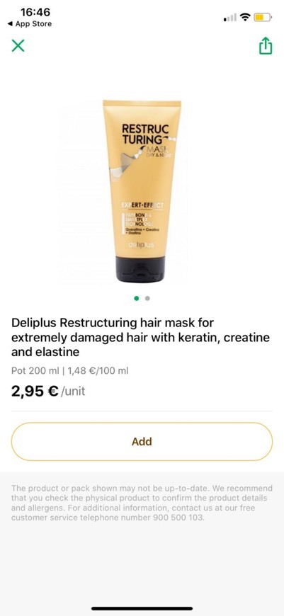 Moda Restructuring hair mask deliplus 