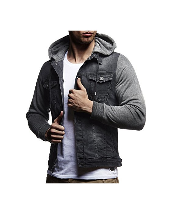 Social Leif Nelson Chaqueta con Capucha Chaqueta de Mezclilla de los Hombres LN-5615