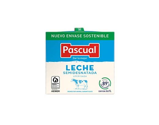 Leche Pascual Clasica Leche Semidesnatada - Paquete de 6 x 1 l