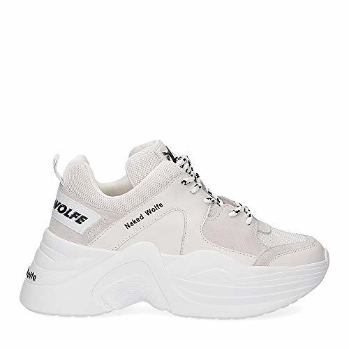 Moda NAKED WOLFE Zapatos Planos de Mujer con Plataforma Track White Combo Talla