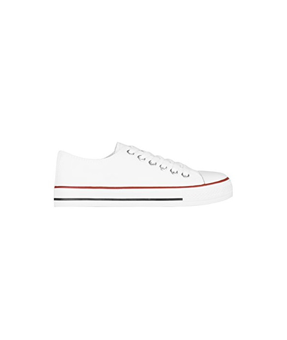 Social KRISP Zapatillas Mujer Tipo Estilo Imitación Casuales Lona Cordones Baja Alta Puntera
