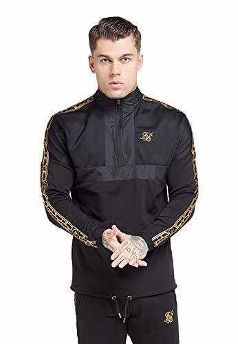 Social Sik Silk - SS-15847 Evolution Half Zip Track Top Black & Gold