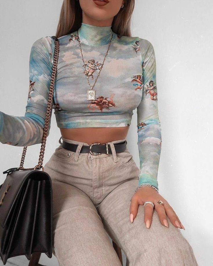 Moda Cropped sky Angel