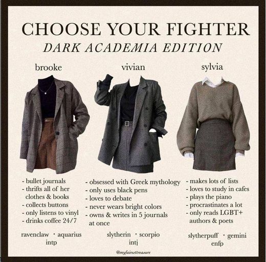Dark academia looks