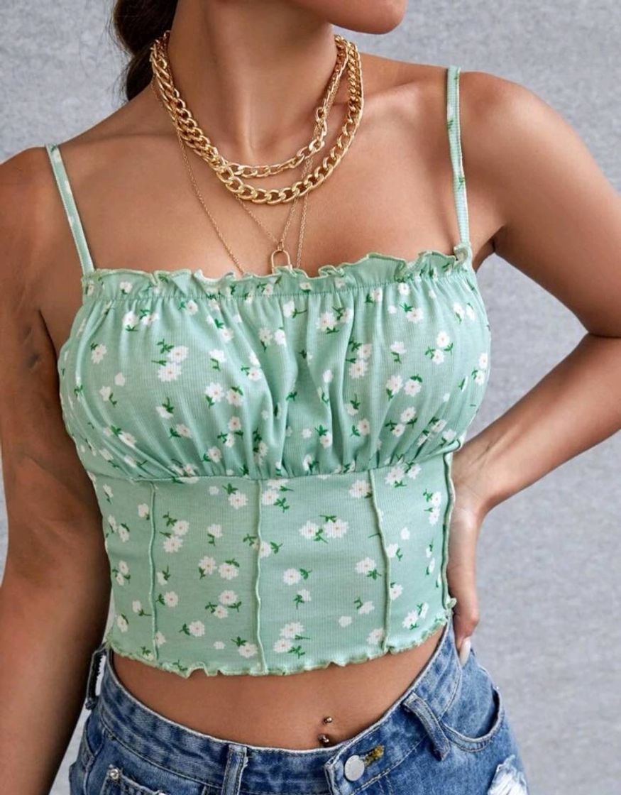 Moda Blusinha de flores 💚🌼