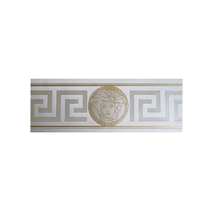 Silver & Gold Versace - Papel pintado con textura de tecla griega