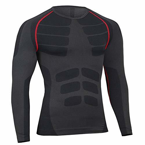 Product Bwiv Camiseta Hombre Deportiva Compresión Camiseta Interior Hombre Manga Larga Fitness Gimnasio