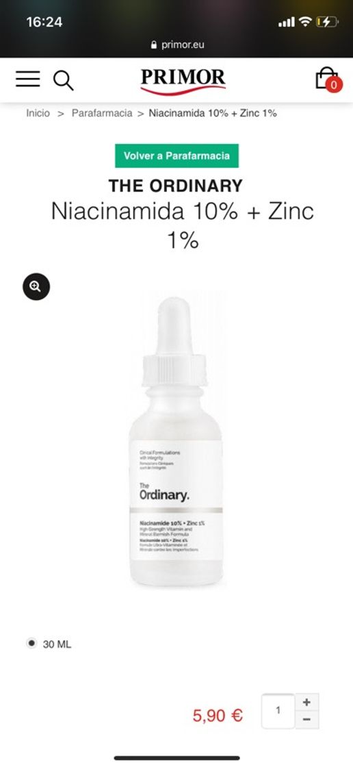 Moda Niacinamida 10% + Zinc 1% || The Ordinary