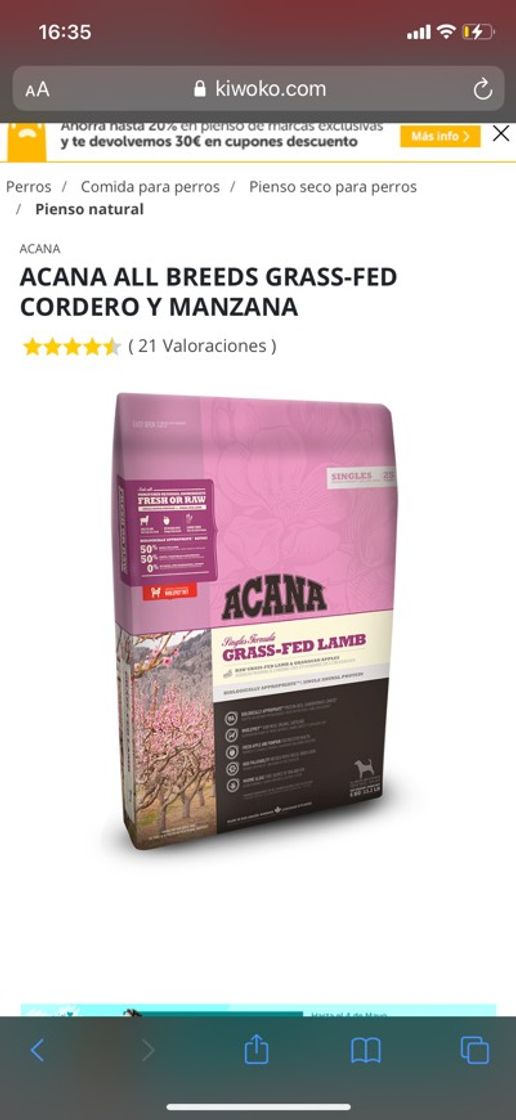 Moda Pienso Acana cordero y manzana, grain free