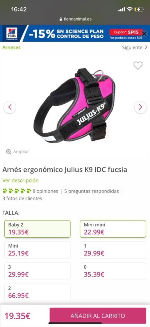 Moda Arnés Julius K9 IDC ergonómico para perros 