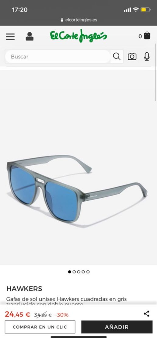 Moda Gafas de sol unisex Hawkers cuadradas en gris 