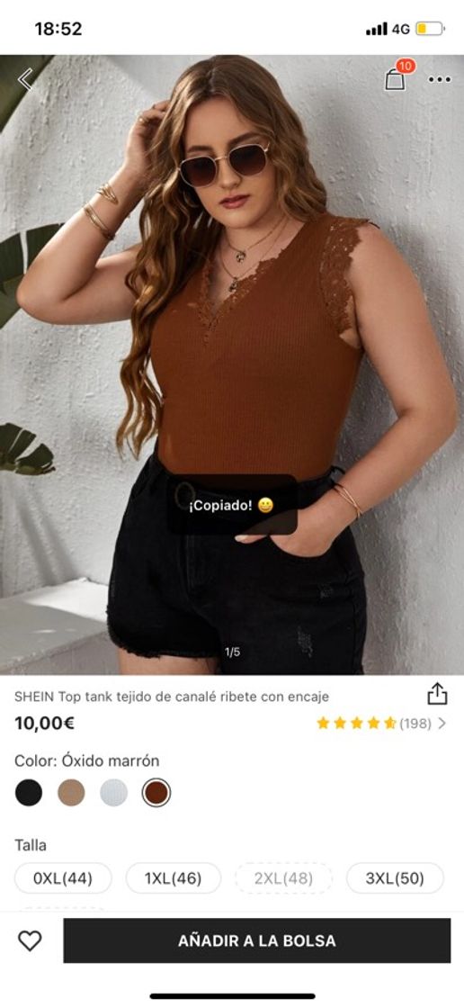 Moda Camiseta tirante marrón Shein 