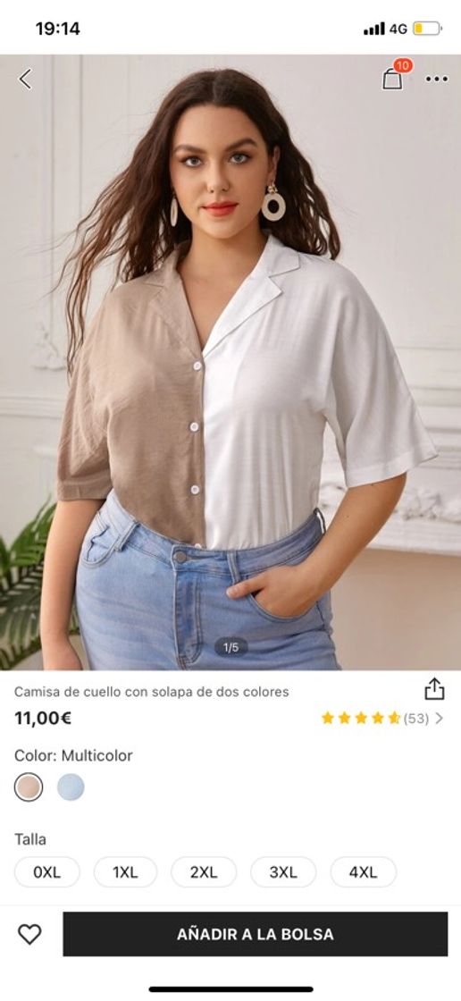 Social Camisa bicolor Shein 