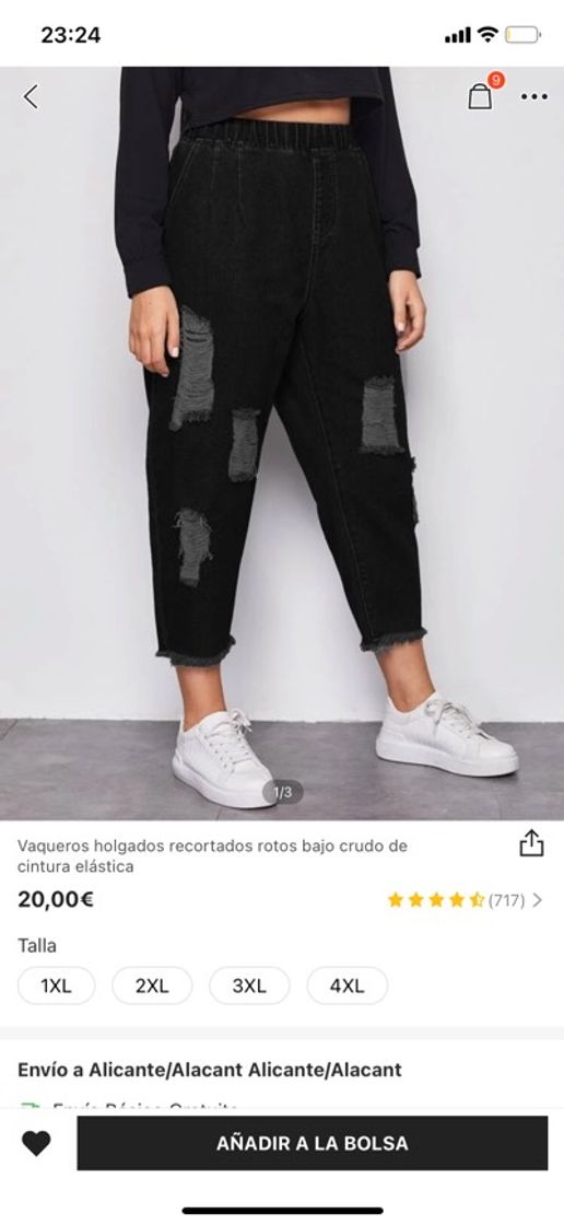 Moda Vaqueros negros tipo mom 