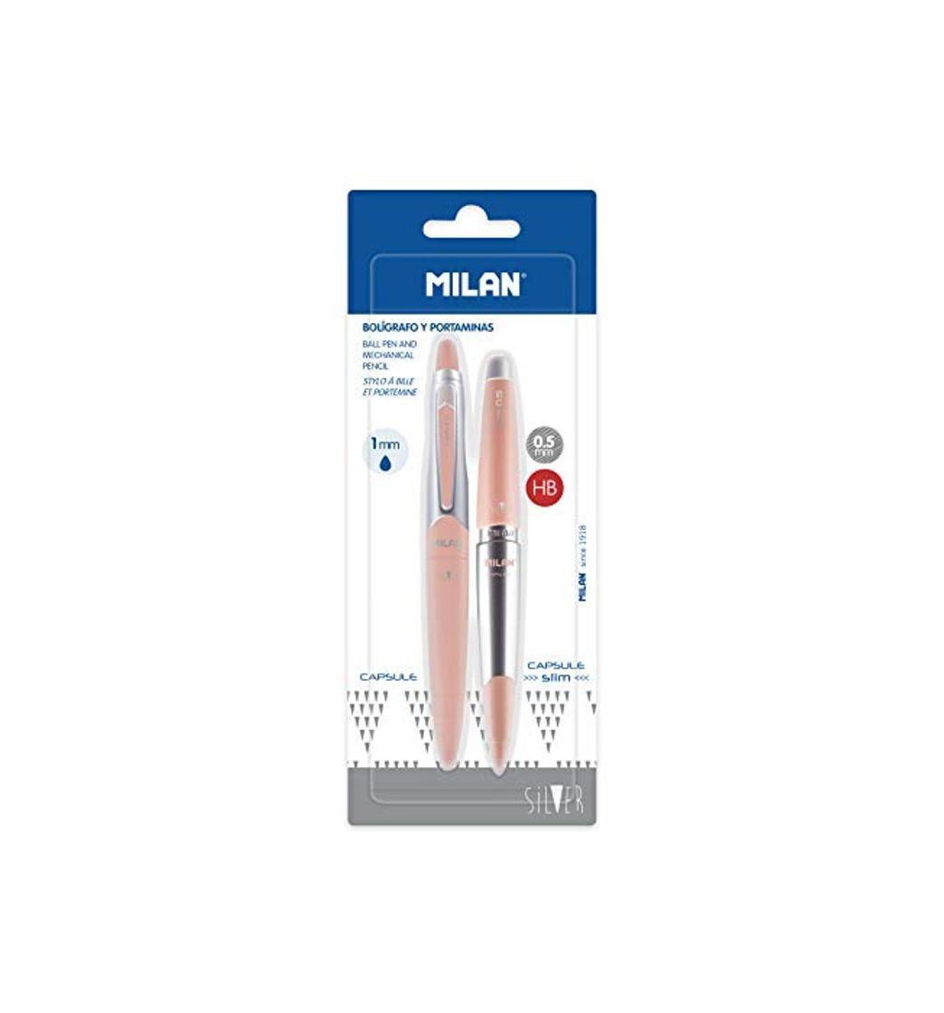 Social MILAN Blíster 1 Bolígrafo Azul y 1 Portaminas 0.5 mm CapsuLE Silver