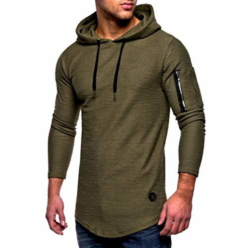 Social Yvelands Liquidación Moda Casual para Hombres Hermoso O-Cuello con Cremallera Camiseta de