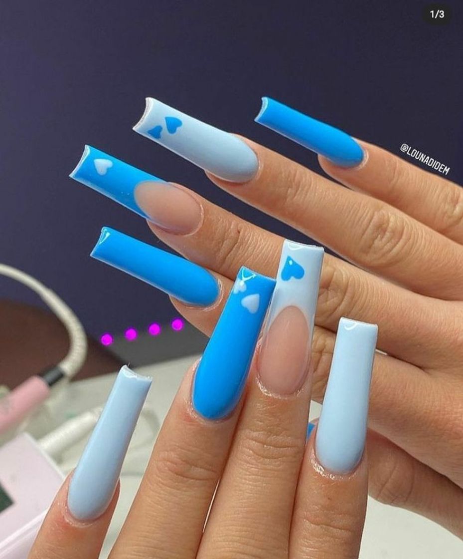 Social Unhas azul bebe aesthetic 