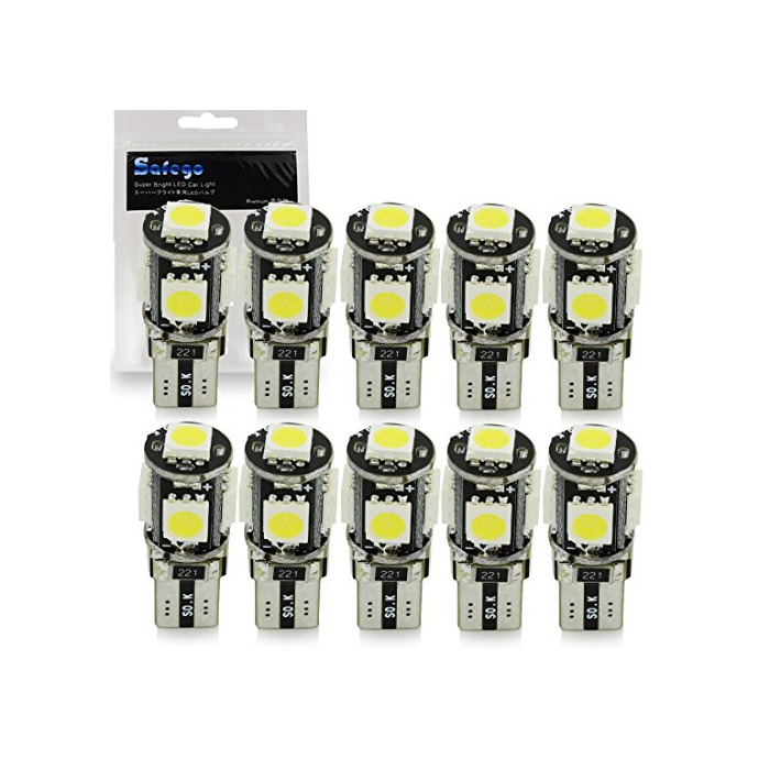 Producto 10x T10 W5W LED Bombillas exteriores 5 SMD 5050 Luz Coche trasera