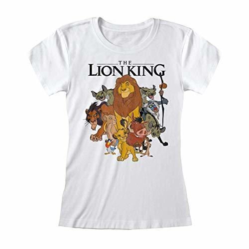 Camiseta Ajustada Blanca del Grupo de Personajes Originales Lion King para Mujer