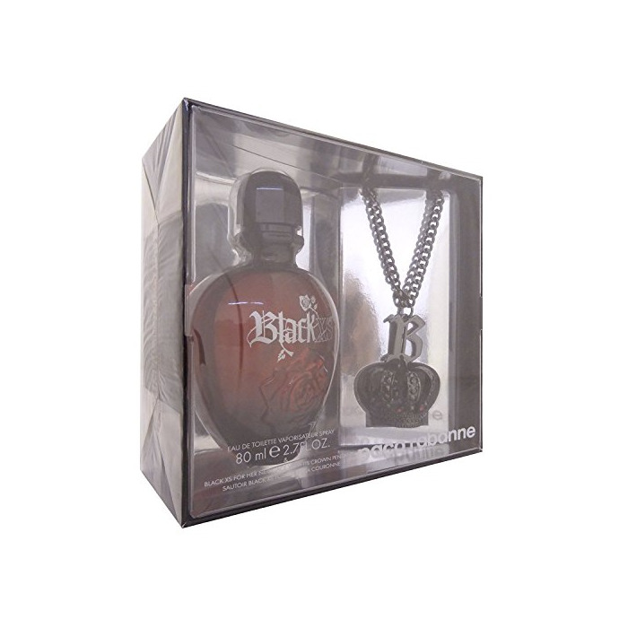 Social Paco Rabanne XS Black pour Elle Giftset EDT Spray 80 ml Plus Necklace