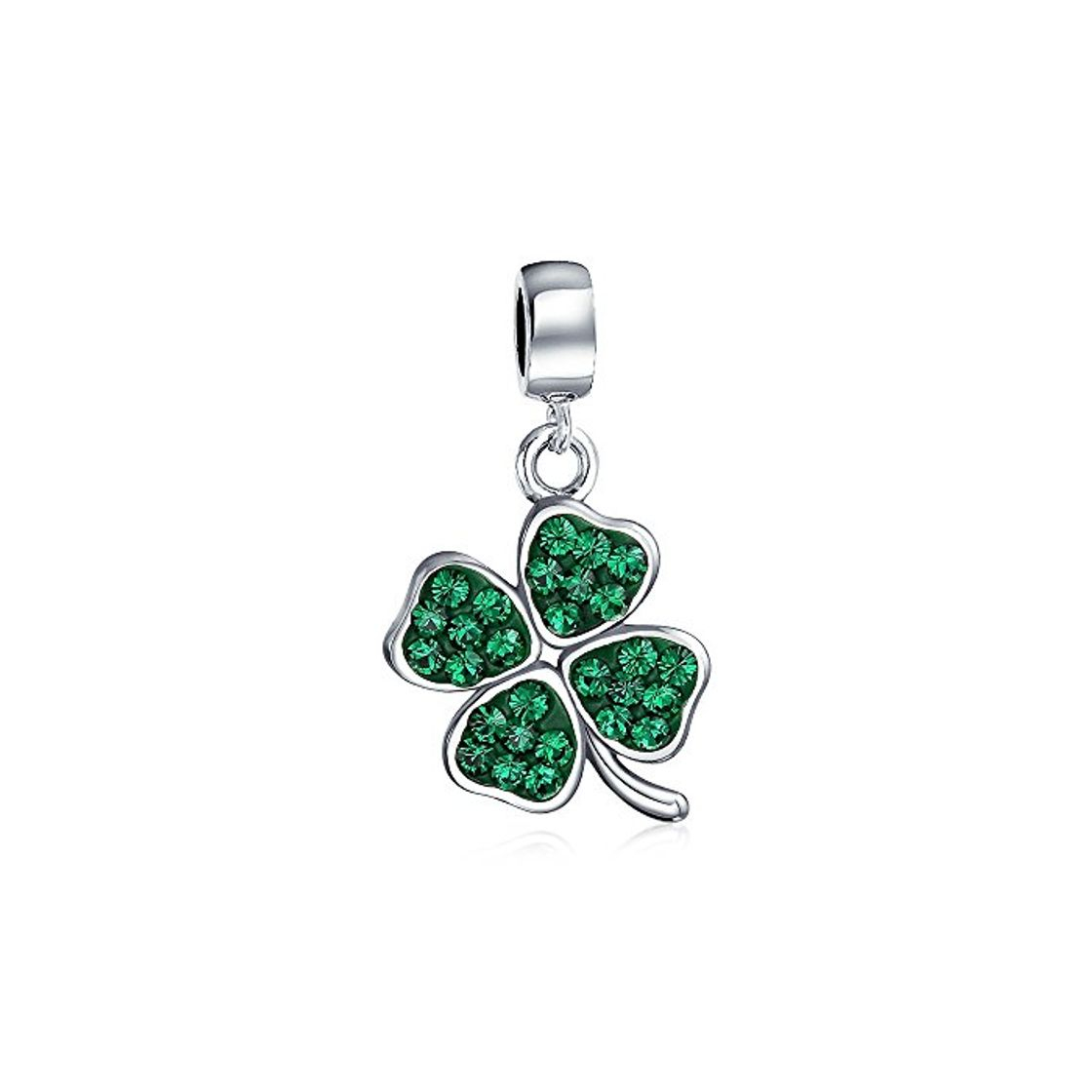 Product Celtic Suerte El Trébol Cristal Verde Hoja Clover Irlandés Colgante El Encanto Del Abalorio De Plata Esterlina Mujer