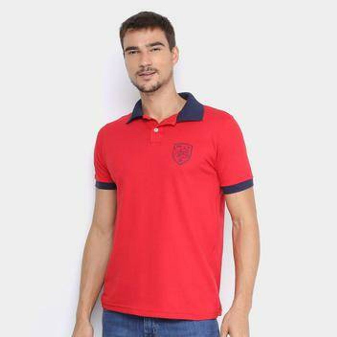 Producto Camisa Polo Bulldog Fish Logo Masculina Vermelho