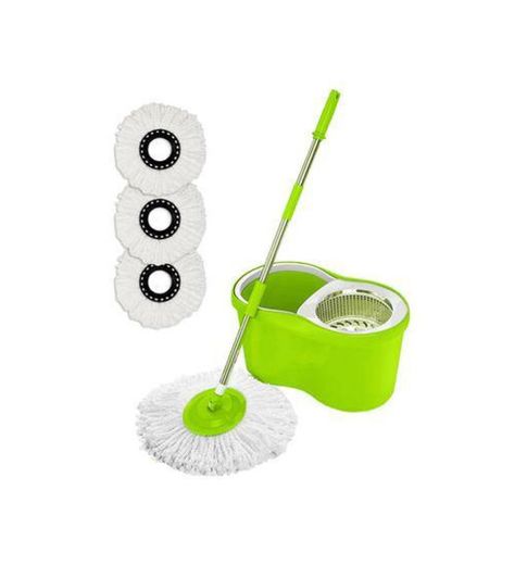 Balde Spin Mop 360 Com 3 Refil Esfregão Microfibra