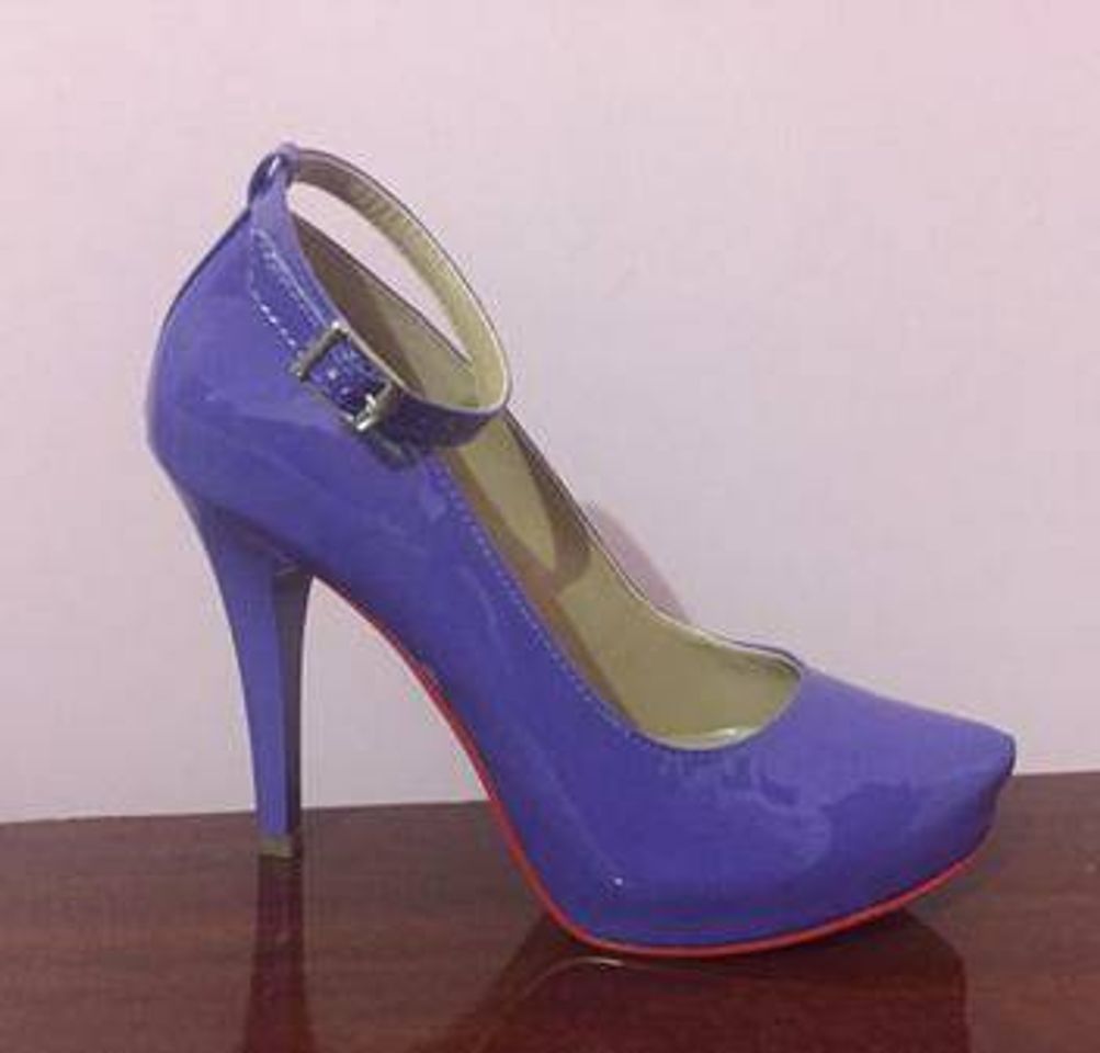 Social Scarpin Meia Pata Violeta Tira Salto Alto Fino Sola Vermelha