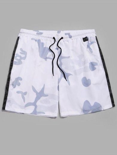 Camuflagem Imprimir Sports Shorts -