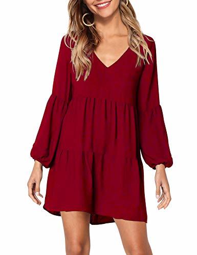 Producto KOJOOIN Vestido Mujer Casual Vestido Suelto con Cuello en V de Manga