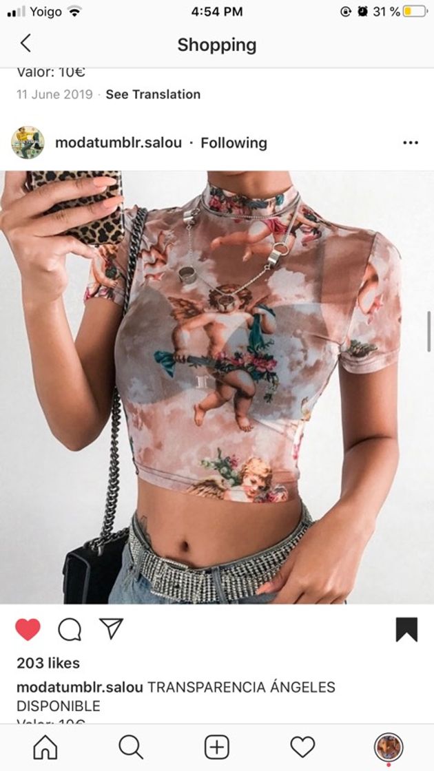 Moda Top transparente ángeles 