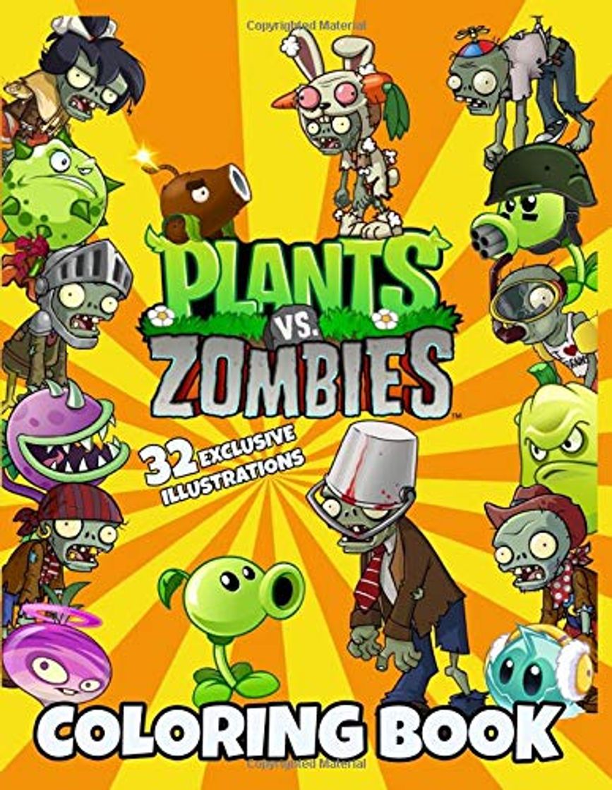 Libro Plants vs Zombies Coloring Book: Exclusive Work - 32 illustrations, Great Coloring