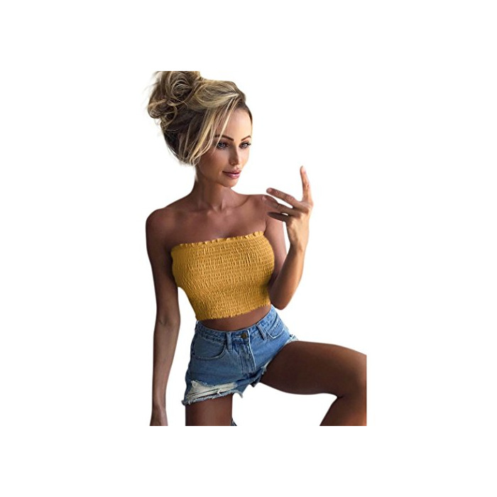 Producto Crop Tops Sexy Mujer Camisetas sin Mangas de Verano de Mujeres Blusas