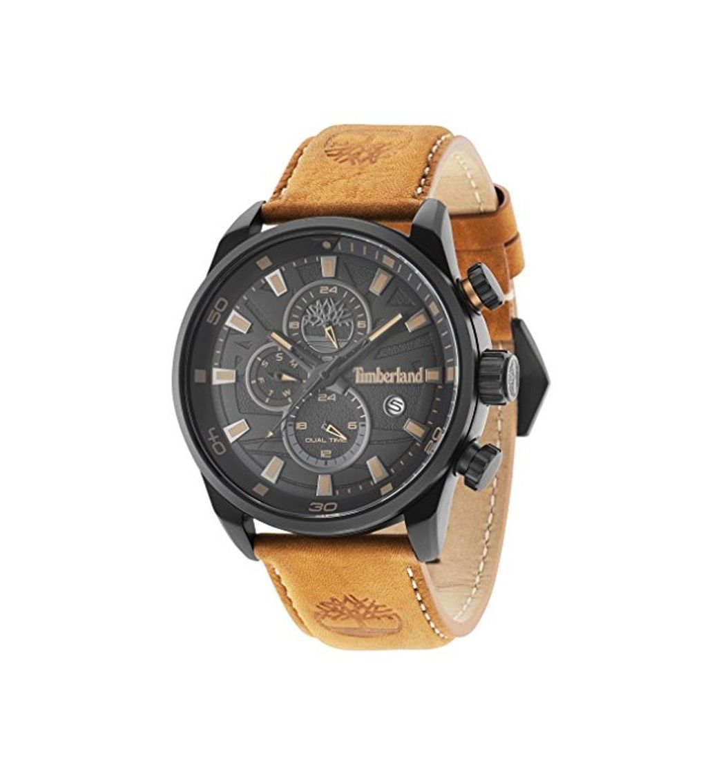 Moda Timberland Reloj Cronógrafo para Hombre de Cuarzo con Correa en Cuero TBL14816JLB.02