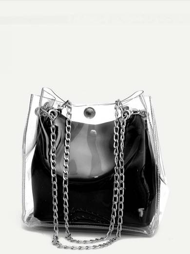 Clear Chain Tote Bag With Inner Pouch