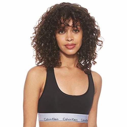 Social Calvin Klein Unlined Bralette Parte de arriba de bikini, Negro