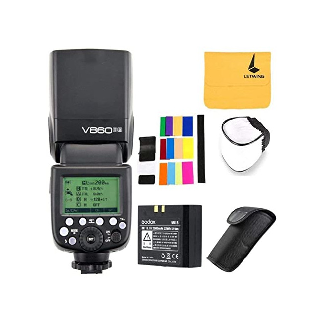 Social Godox V860II-N 2.4G TTL HSS 1/8000s con Li-on Batería Camara Flash Speedlite