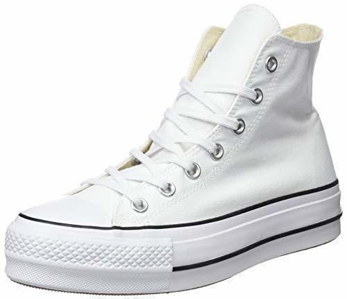Social Converse Chuck Taylor CTAS Lift Hi, Zapatillas para Mujer, Blanco