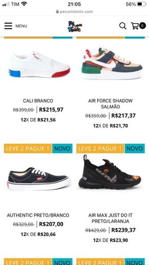 PROMOÇÃO DOIS TÊNIS PELO PREÇO DE UM