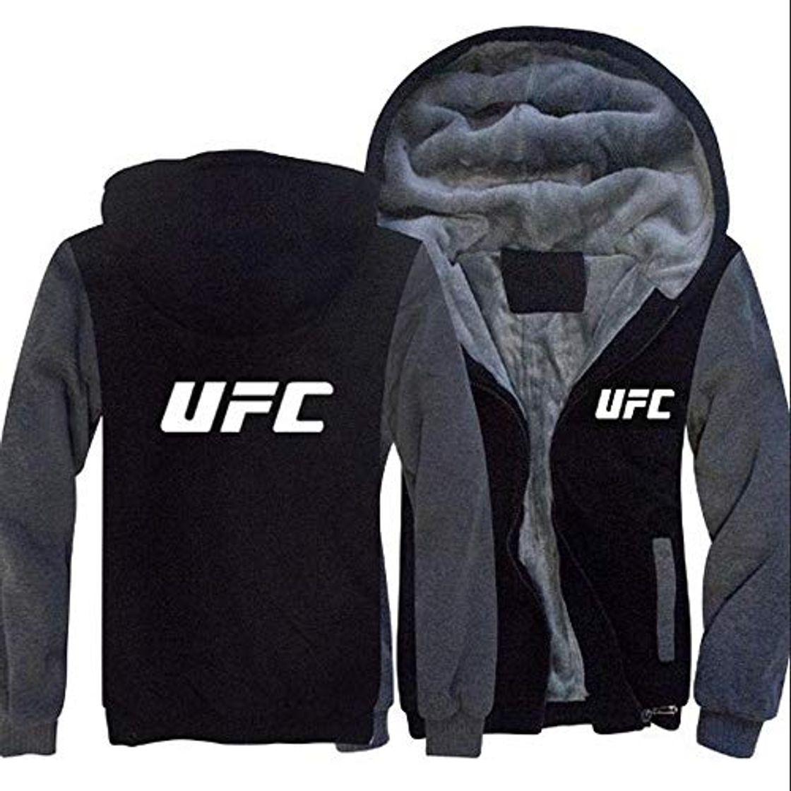 Fashion SYPT UFC Imprimir Sudaderas con Capucha del Invierno Ocasional con Cremallera con