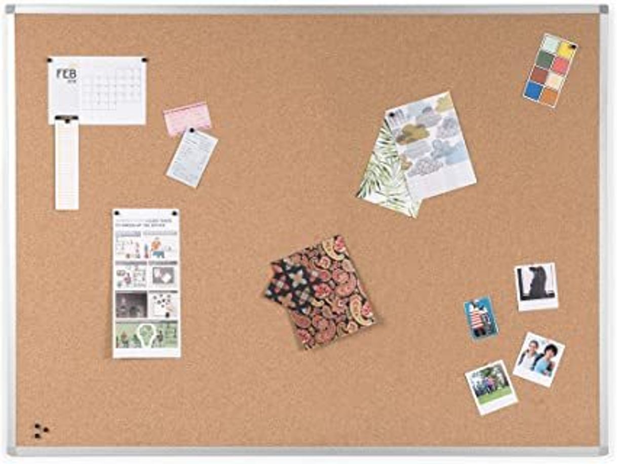 Social BoardsPlus Tablero De Corcho Y Pizarra Con Marco De Aluminio