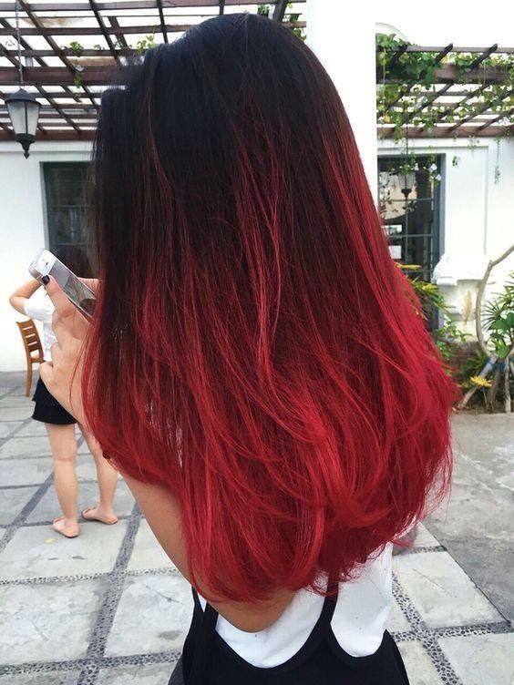 Fashion ombre hair vermelho 😍👩🏻‍🦰