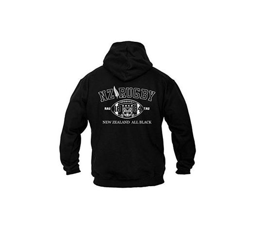 Dirty Ray Rugby New Zealand All Black sudadera hombre con capucha B2