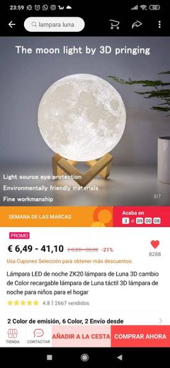 Lámpara luna