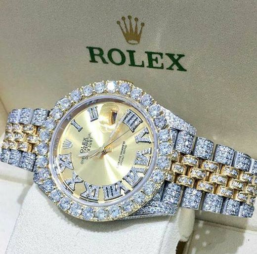 Relógio ROLEX  banhado a ouro e diamantes 