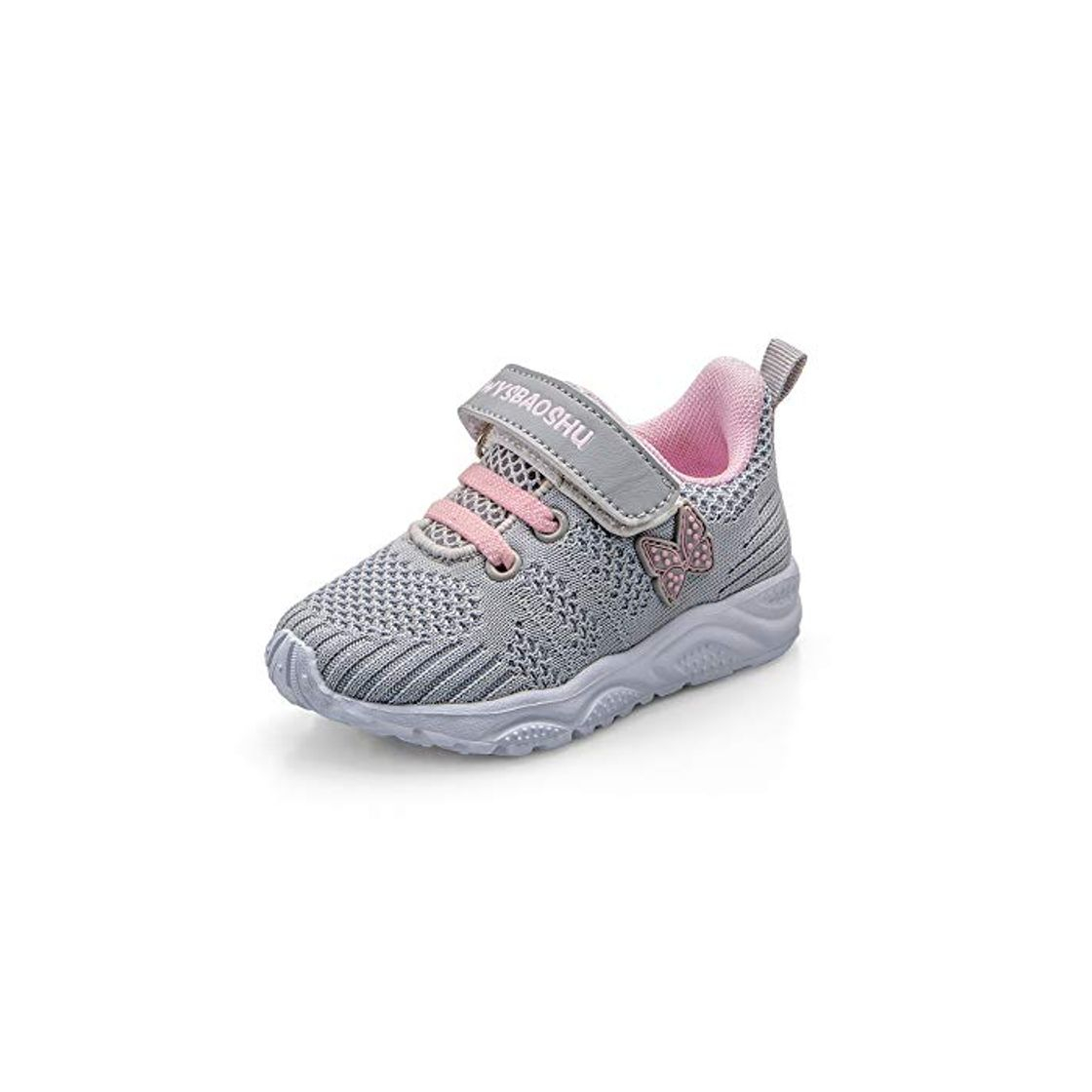 Moda Zapatos Bebe Niña Deportivas Niña Velcro Chicas Tenis Bambas Zapatillas de Correr Unisex Calzado Gimnasio Caminar Diariamente Zapatos Atléticos Interior y Exterior Lindo Moda Gris Talla 29